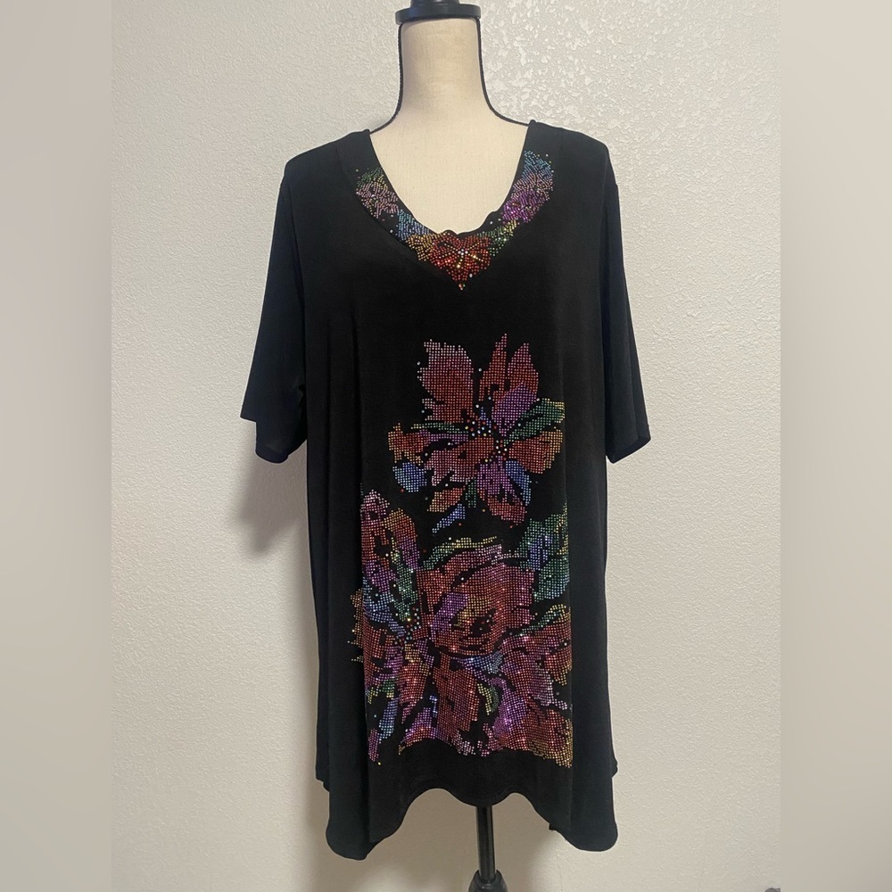 AMERI MODE Women’s Size L/XL Top Multi Color Stones
